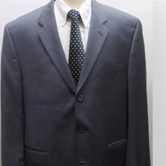 CK Calvin Klein Men Blazer Gray Pin Stripe 100% Wool 3 Buttons 48R Canada - Picture 5 of 9